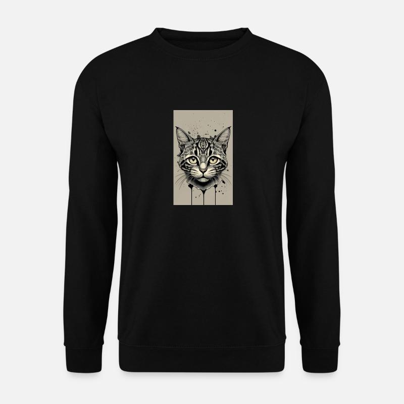 schwarz-weiße Katze - Unisex Pullover - Schwarz