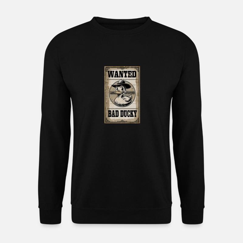 Poster wollte schlechtes Enten-Vintage-Poster - Unisex Pullover - Schwarz