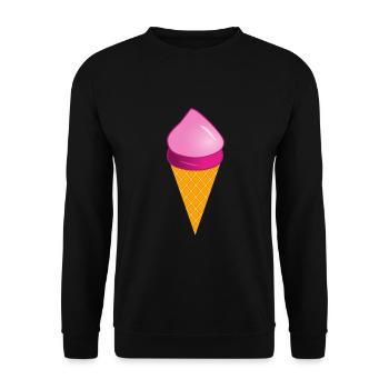 Ice Cream Ice Cream Strawberry Ice Cream Summer Festival - Unisex Sweatshirt - black - Front - Alina (178cm) & Michal (187cm)
