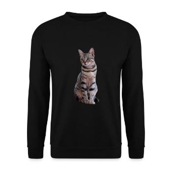 chat chats chaton doux cadeau de Noël - Sweat-shirt Unisexe - noir - Devant - Alina (178cm) & Michal (187cm)
