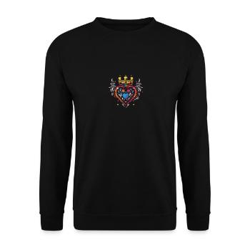 Heart Crown Love - Unisex Sweatshirt - black - Front - Alina (178cm) & Michal (187cm)