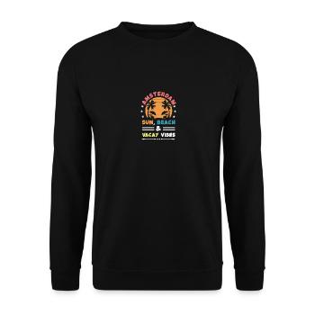 Amsterdam Sommer Vibes - Unisex Pullover - Schwarz - Vorne - Alina (178cm) & Michal (187cm)