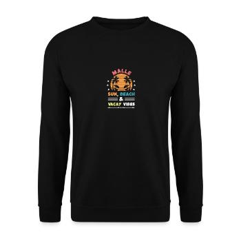Malle Sommer Vibes - Unisex Pullover - Schwarz - Vorne - Alina (178cm) & Michal (187cm)