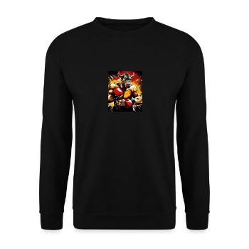 Stier Bulle Boxer Boxen - Unisex Pullover - Schwarz - Vorne - Alina (178cm) & Michal (187cm)