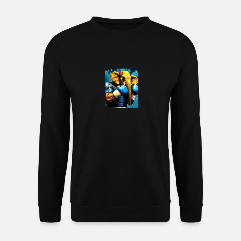 Elefant Boxer Boxen - Unisex Pullover - Schwarz