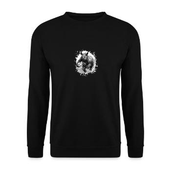 Rhino Soccer Sports Team - Unisex Sweatshirt - black - Front - Alina (178cm) & Michal (187cm)