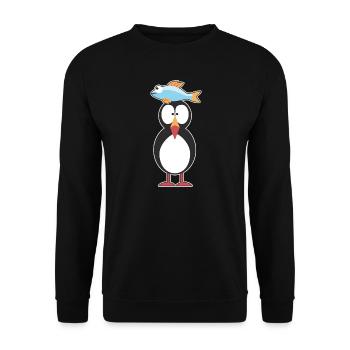 Puffin Papageitaucher Papageientaucher - Unisex Pullover - Schwarz - Vorne - Alina (178cm) & Michal (187cm)