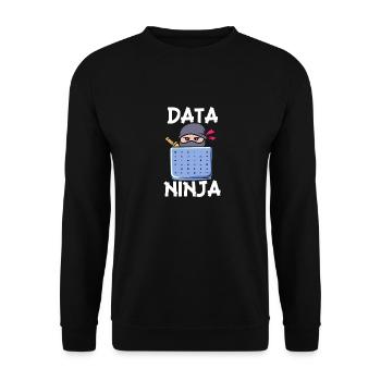 Data Ninja - Unisex Pullover - Schwarz - Vorne - Alina (178cm) & Michal (187cm)