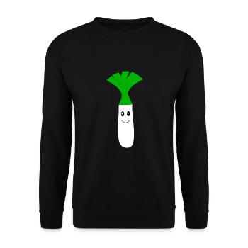 Poireaux Kawaii Fruits Kawaii Légumes Kawaii - Sweat-shirt Unisexe - noir - Devant - Alina (178cm) & Michal (187cm)