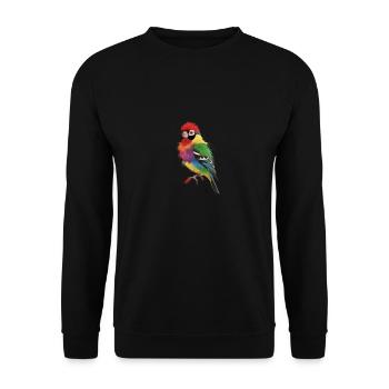 Lebendiges Spektrum-Finch - Unisex Pullover - Schwarz - Vorne - Alina (178cm) & Michal (187cm)
