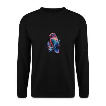 Radiant Papagei - Tropische Eleganz - Unisex Pullover - Schwarz - Vorne - Alina (178cm) & Michal (187cm)