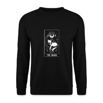 La carte de tarot de la lune drôle de chat carte de tarot un tarot - Sweat-shirt Unisexe - noir - Devant - Alina (178cm) & Michal (187cm)