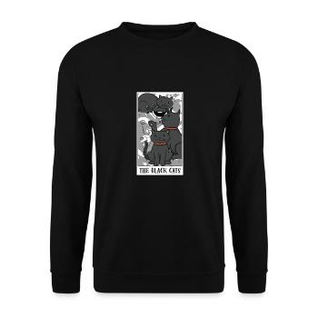 Drôle La carte de tarot des chats noirs Le tarot du chat - Sweat-shirt Unisexe - noir - Devant - Alina (178cm) & Michal (187cm)