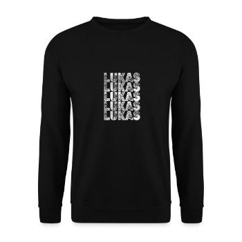 Grandpa for Lukas Brother Dad - Unisex Sweatshirt - black - Front - Alina (178cm) & Michal (187cm)