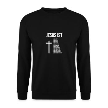Jesus Is My All My God and Saviour Gift - Unisex Sweatshirt - black - Front - Alina (178cm) & Michal (187cm)