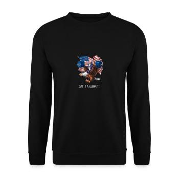 WTF Is A Kilogram??? Patriotic Joke About The - Unisex Pullover - Schwarz - Vorne - Alina (178cm) & Michal (187cm)