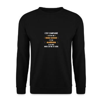 Algérien - Sweat-shirt Unisexe - noir - Devant - Alina (178cm) & Michal (187cm)
