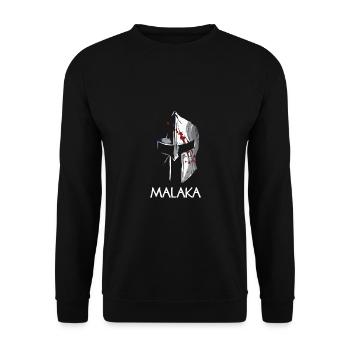 Malaka Sparta Spartaner Krieger Geschenk - Unisex Pullover - Schwarz - Vorne - Alina (178cm) & Michal (187cm)