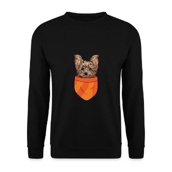 Rottweiler dans la poche chiot animal de compagnie amour - Sweat-shirt Unisexe - noir - Devant - Alina (178cm) & Michal (187cm)