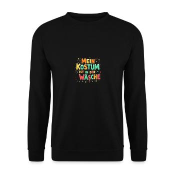 Mein Kostüm ist in der Wäsche - Lustiges Karneval - Unisex Pullover - Schwarz - Vorne - Alina (178cm) & Michal (187cm)
