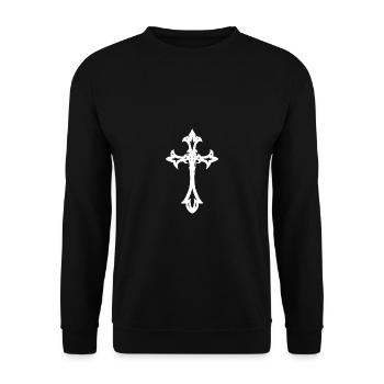 Christliches Kreuz Geschenk Symbol Religion - Unisex Pullover - Schwarz - Vorne - Alina (178cm) & Michal (187cm)