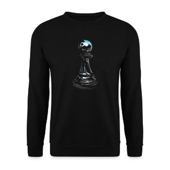 Chess Pawn Chess Player Logo Chess Club - Unisex Sweatshirt - black - Front - Alina (178cm) & Michal (187cm)