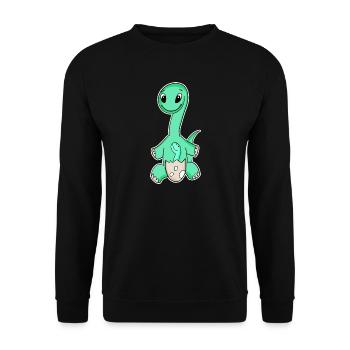 Dinosaures avec bébés dinosaures - Sweat-shirt Unisexe - noir - Devant - Alina (178cm) & Michal (187cm)