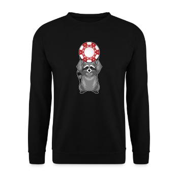 Raccoon Poker Jetons de poker - Sweat-shirt Unisexe - noir - Devant - Alina (178cm) & Michal (187cm)