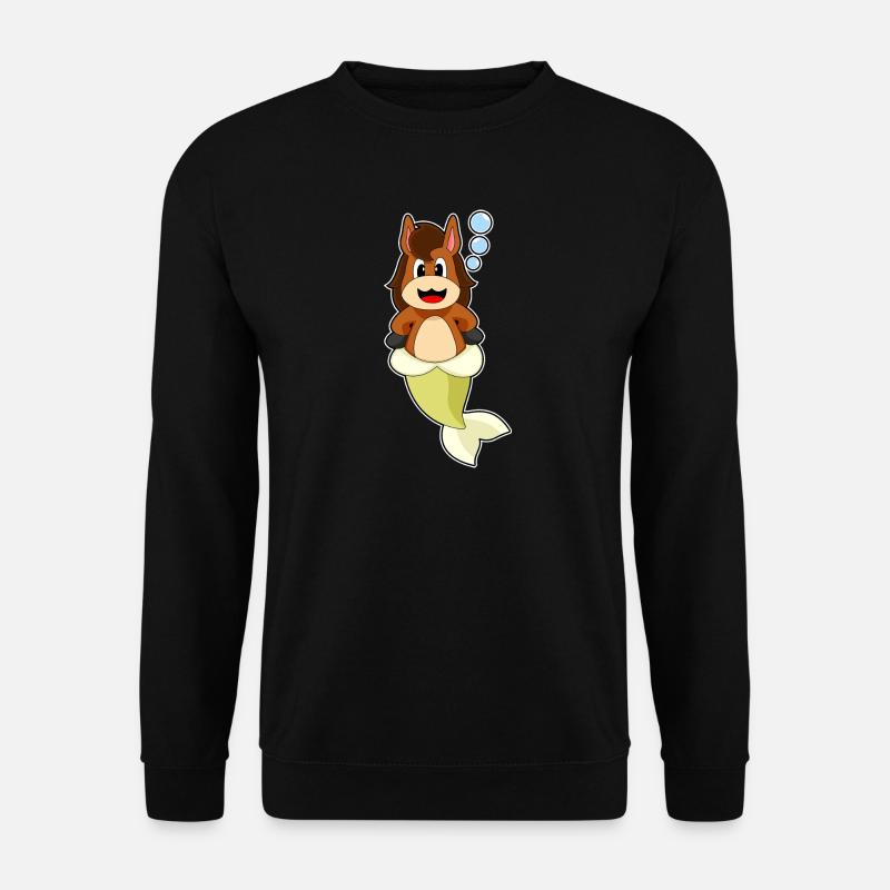 Pferd Meerjungfrau - Unisex Pullover - Schwarz