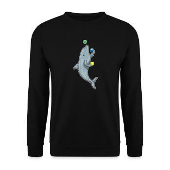Jonglerie de jongleur de dauphin - Sweat-shirt Unisexe - noir - Devant - Alina (178cm) & Michal (187cm)