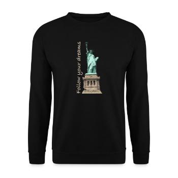 Follow your dreams - Unisex Pullover - Schwarz - Vorne - Alina (178cm) & Michal (187cm)