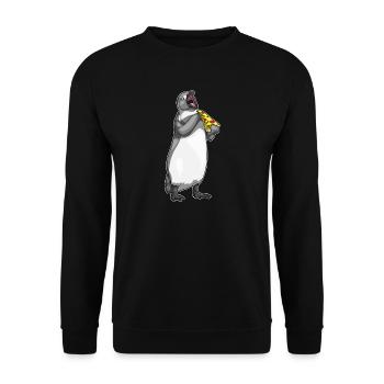 Pizza pingouin - Sweat-shirt Unisexe - noir - Devant - Alina (178cm) & Michal (187cm)
