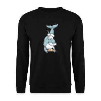 Pain Dolphin Baker Baking - Sweat-shirt Unisexe - noir - Devant - Alina (178cm) & Michal (187cm)