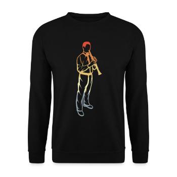Klarinetten Junge - Unisex Pullover - Schwarz - Vorne - Alina (178cm) & Michal (187cm)