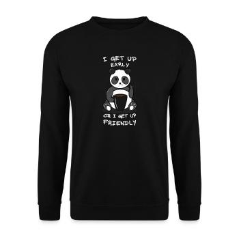 Early or friendly - Unisex Sweatshirt - black - Front - Alina (178cm) & Michal (187cm)
