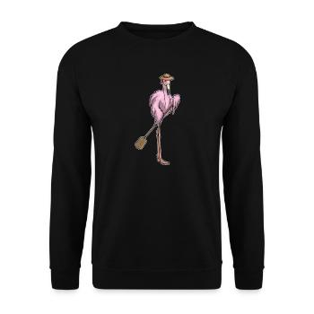 Pagaie au flamant rose - Sweat-shirt Unisexe - noir - Devant - Alina (178cm) & Michal (187cm)