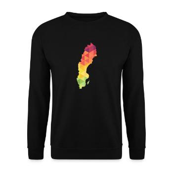 Sweden - Sverige - Schweden - abstrakt - Landkarte - Unisex Pullover - Schwarz - Vorne - Alina (178cm) & Michal (187cm)