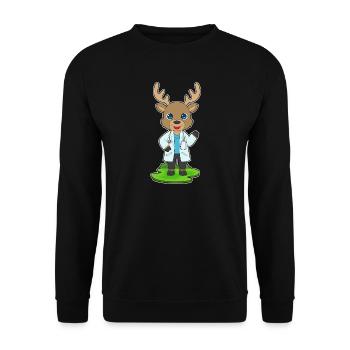 Stéthoscope Reindeer Doctor - Sweat-shirt Unisexe - noir - Devant - Alina (178cm) & Michal (187cm)