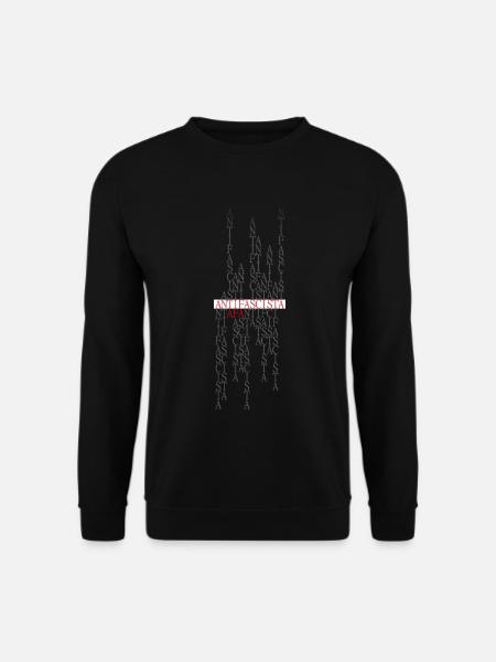 Antifascista Typo Collage rot/grau/weiß - Unisex Pullover - Schwarz