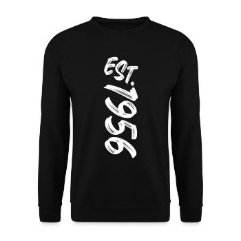 Est. 1956 - Established 1956 - Geburtstag Geschenk - Unisex Pullover - Schwarz - Vorne - Alina (178cm) & Michal (187cm)