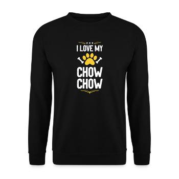 Chow Chow Love Chemise - Sweat-shirt Unisexe - noir - Devant - Alina (178cm) & Michal (187cm)