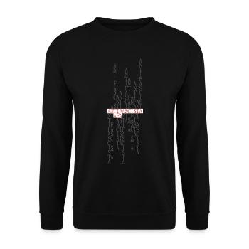 Antifascista AfA Typographe Collage rouge/gris - Sweat-shirt Unisexe - noir - Devant - Alina (178cm) & Michal (187cm)