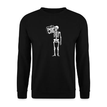 Boombox Skeleton Retro Vibe - Unisex Sweatshirt - black - Front - Alina (178cm) & Michal (187cm)
