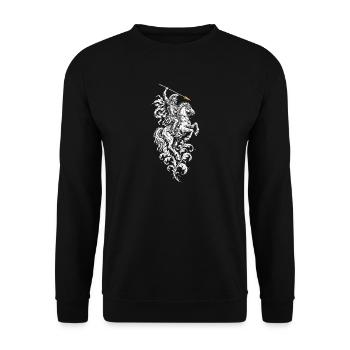 Der Löwe der Arena - Unisex Pullover - Schwarz - Vorne - Alina (178cm) & Michal (187cm)
