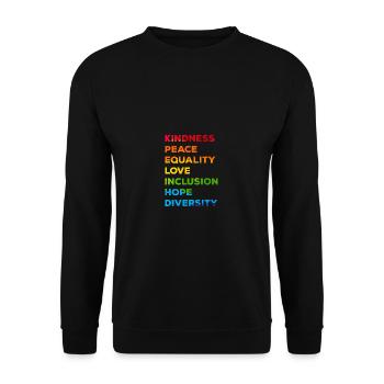 Kindness Equality Love LGBTQ Rainbow Fl - Unisex Sweatshirt - black - Front - Alina (178cm) & Michal (187cm)