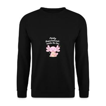 Parteianforderung laden niemanden ein. - Unisex Pullover - Schwarz - Vorne - Alina (178cm) & Michal (187cm)