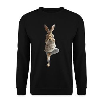 Kaninchen - Unisex Pullover - Schwarz - Vorne - Alina (178cm) & Michal (187cm)