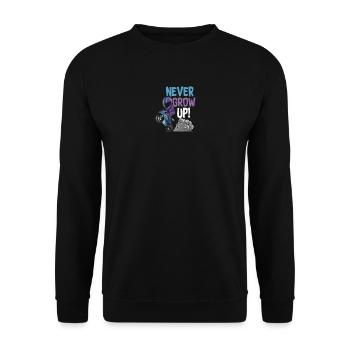 Motorcycle Kids Superbike Gift · Never grow - Unisex Sweatshirt - black - Front - Alina (178cm) & Michal (187cm)