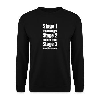Die Stages im Tuning beim Auspuff - Unisex Pullover - Schwarz - Vorne - Alina (178cm) & Michal (187cm)