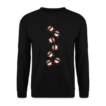 Santa Claus Party Funny - Unisex Sweatshirt - black - Front - Alina (178cm) & Michal (187cm)
